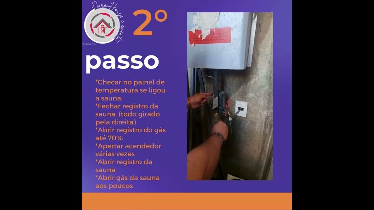 Passo à passo ligar sauna à Gás