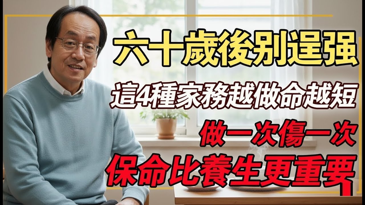 倪海廈：這4件「折壽家務」做越多，老得越快！六旬後千萬別再做，保命比養生更重要！