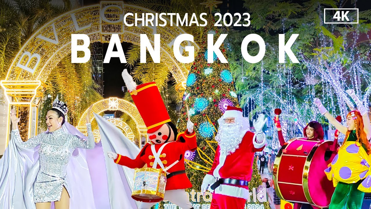 🎄 Bangkok Christmas 2023 Nighttime Vibes and Light Illumination Walking Tour [4K]