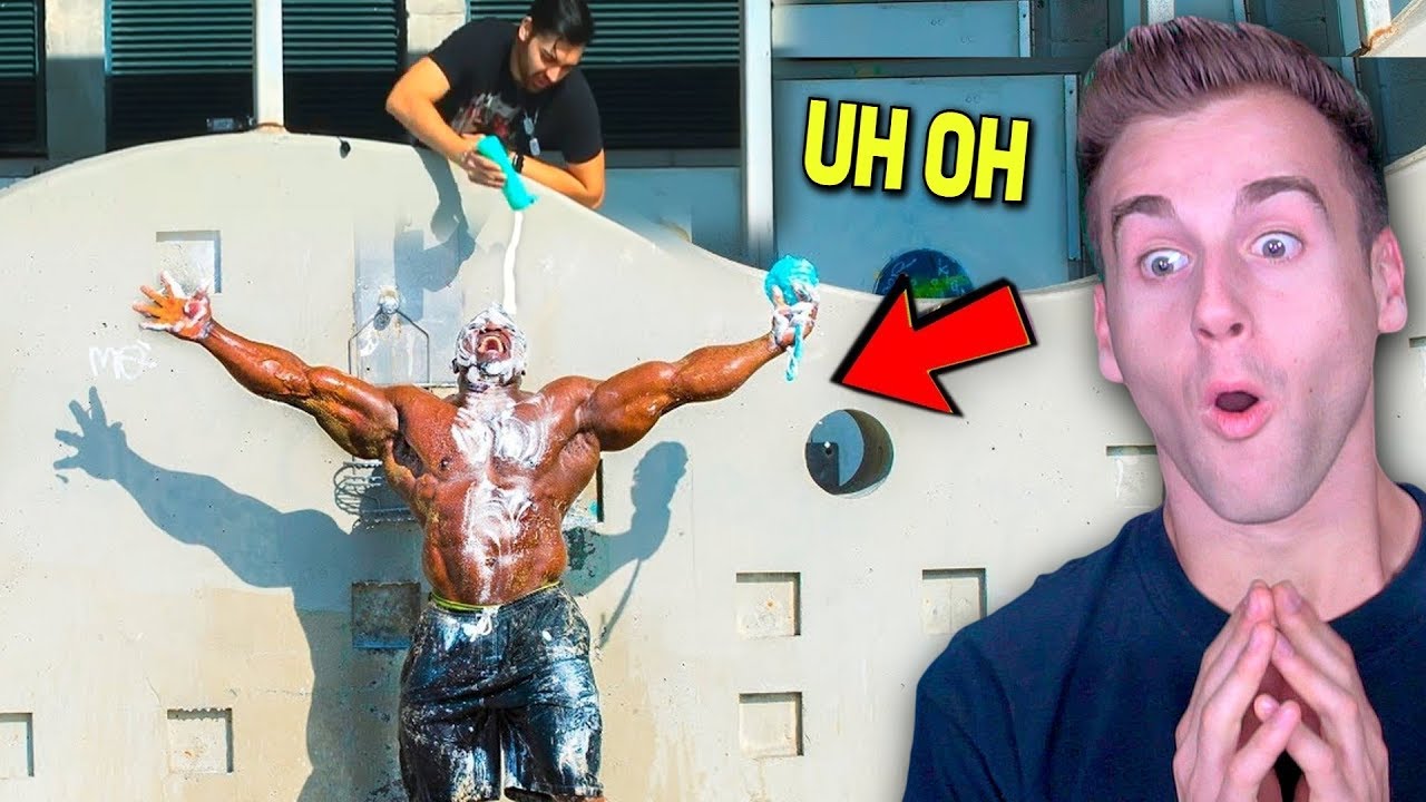 SHAMPOO PRANK On GIANT BODYBUILDER **Bad Idea**