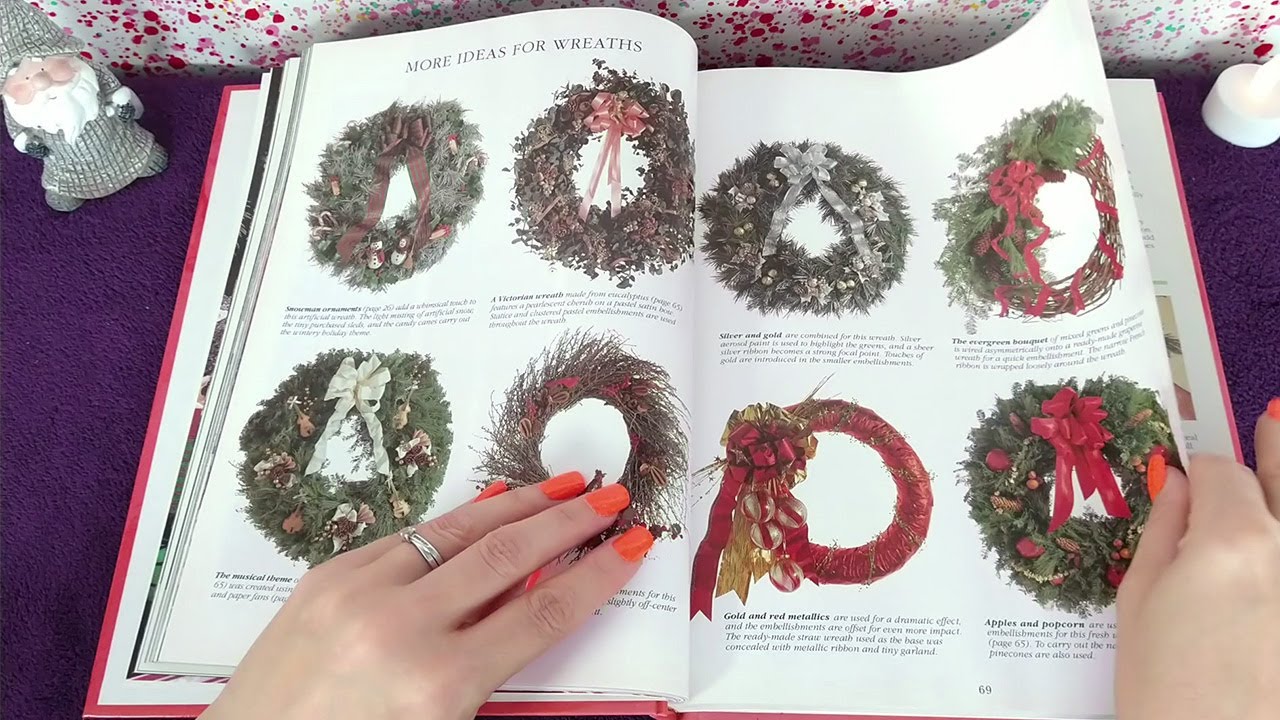 ASMR Christmas-Themed Books 🎅🎄 • Page Turning with Squeezing  • No Talking