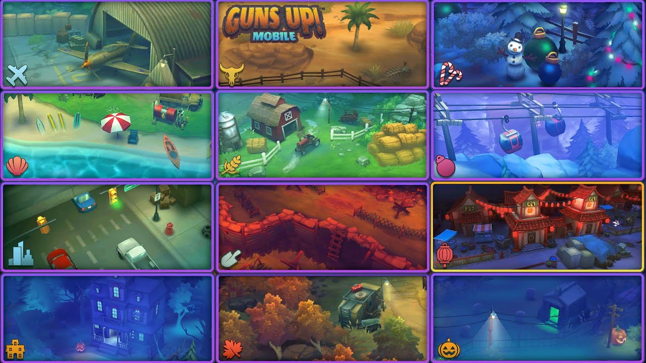 All Base Themes/Environments/Biomes Showcase! (February 2024) - GUNS UP! Mobile