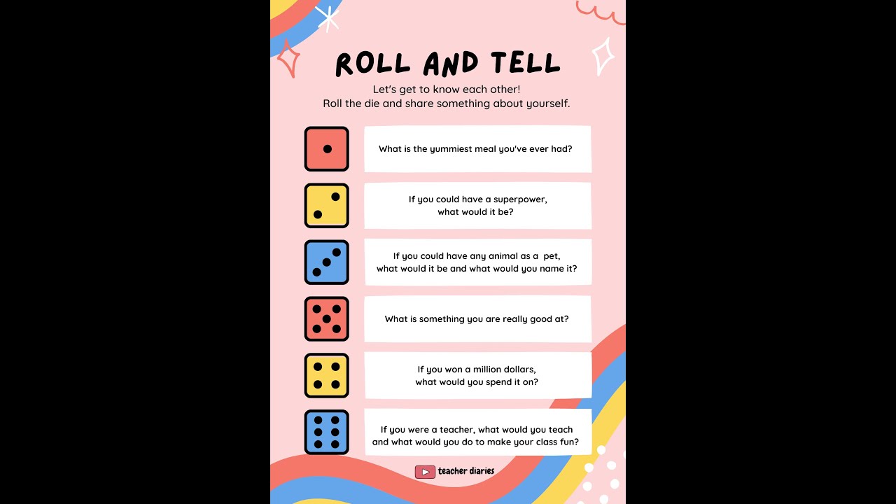 GETTING-TO-KNOW-YOU ACTIVITY: ROLL AND TELL