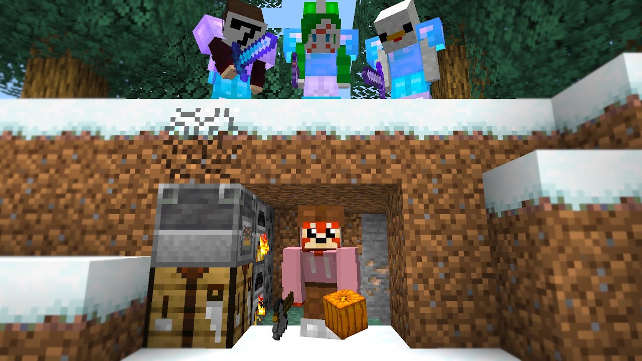Minecraft Speedrunner VS 3 Hunters BONUS REMATCH