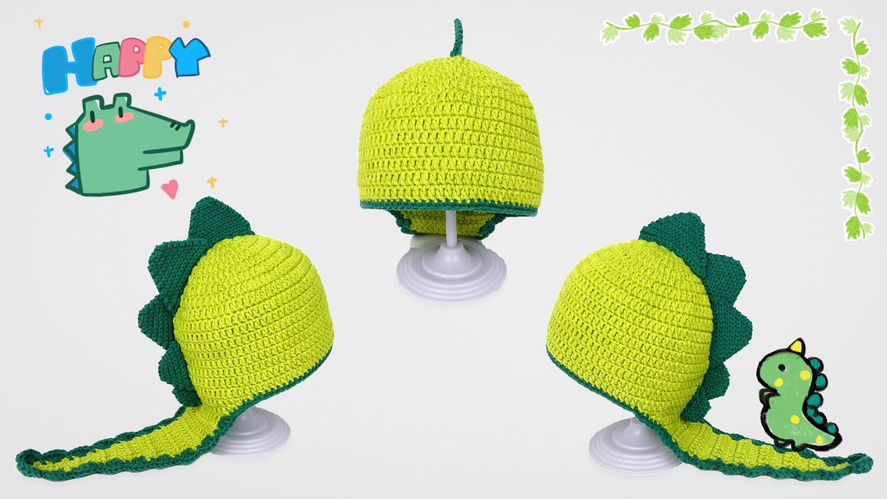 Crochet dinosaur hat