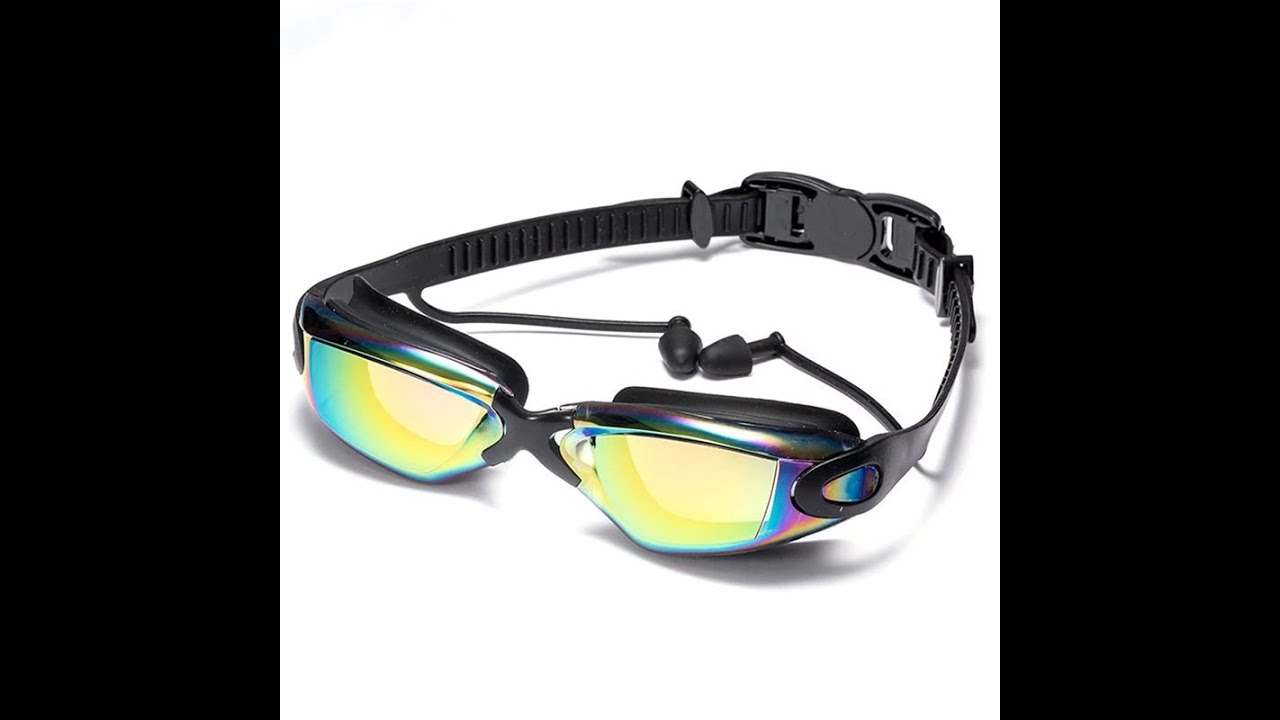 Professional Swimming Goggles Swimming Glasses with Earplugs Nose Clip Electroplate for Men Women