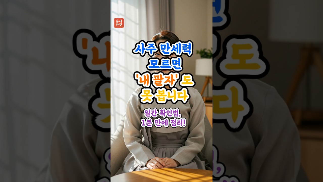 사주 만세력 모르면, 내 팔자도 못 봅니!#사주 #만세력 #일간 #사주보는법 #운세#운세한컷