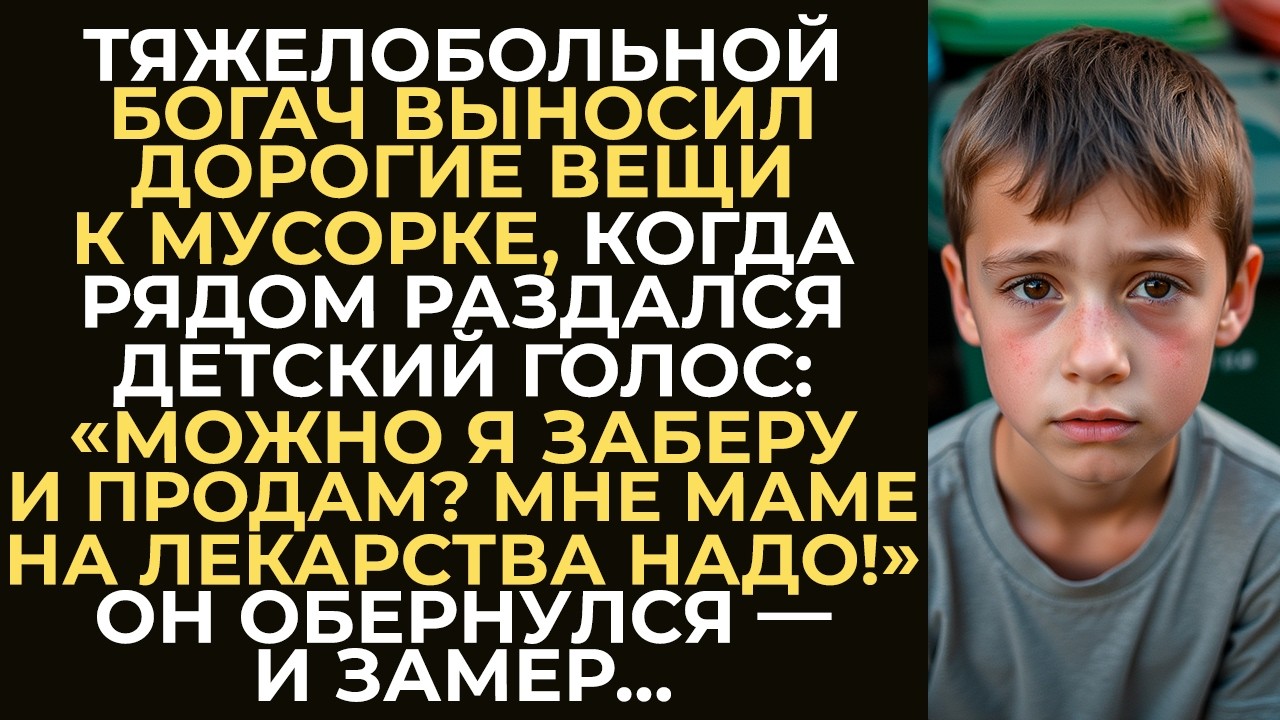 «Мне маме на лекарства надо!» - услышал детский голосок, тяжело больной богач, когда выносил мусор…