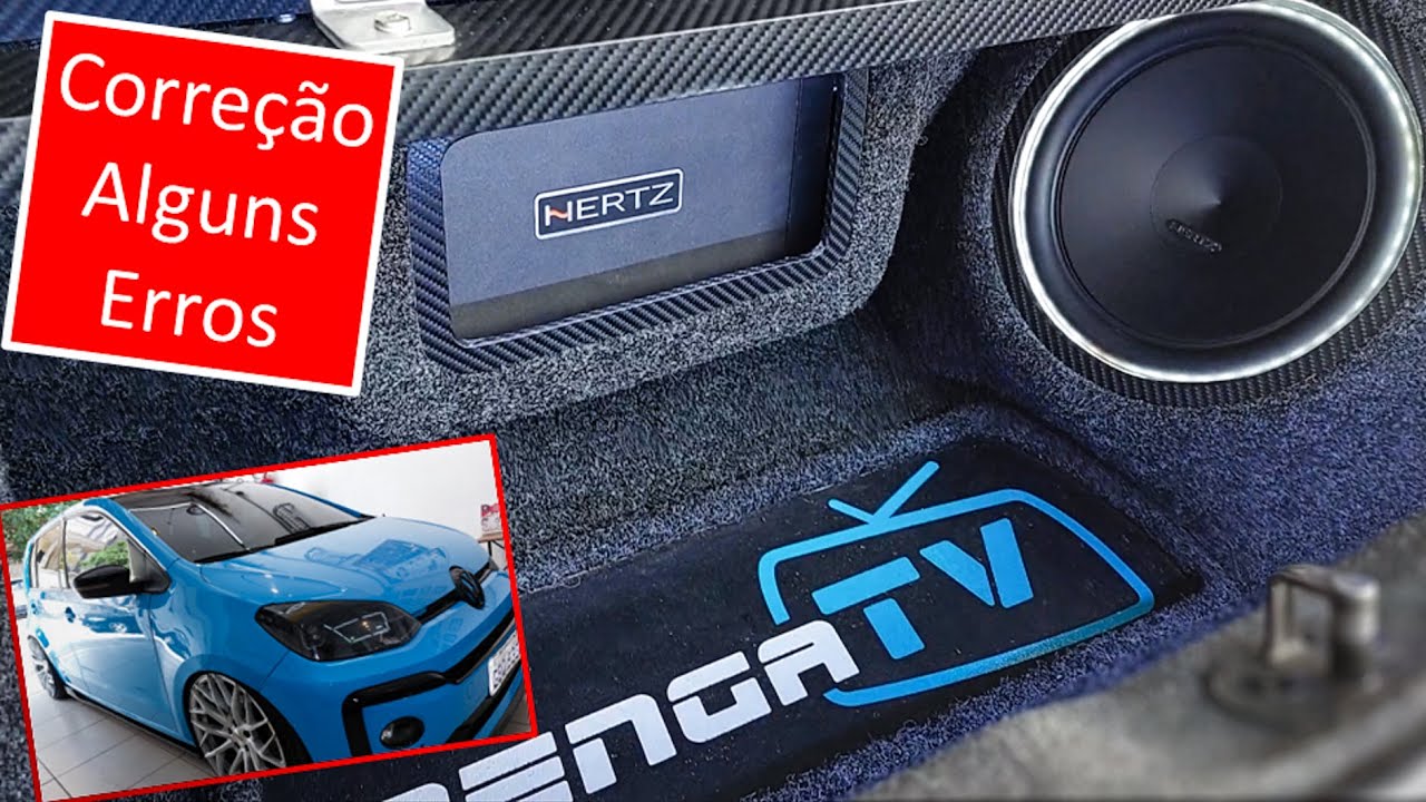 VW UP do BengaTV c/ Kit 2 Vias Audison, Sub e Amplif Hertz Refazendo Som by Razor
