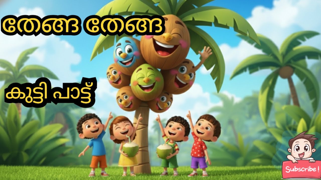 Coconut Tree Song Malayalam 🥥 | Kids 3D Cartoon Song | Learning Fun