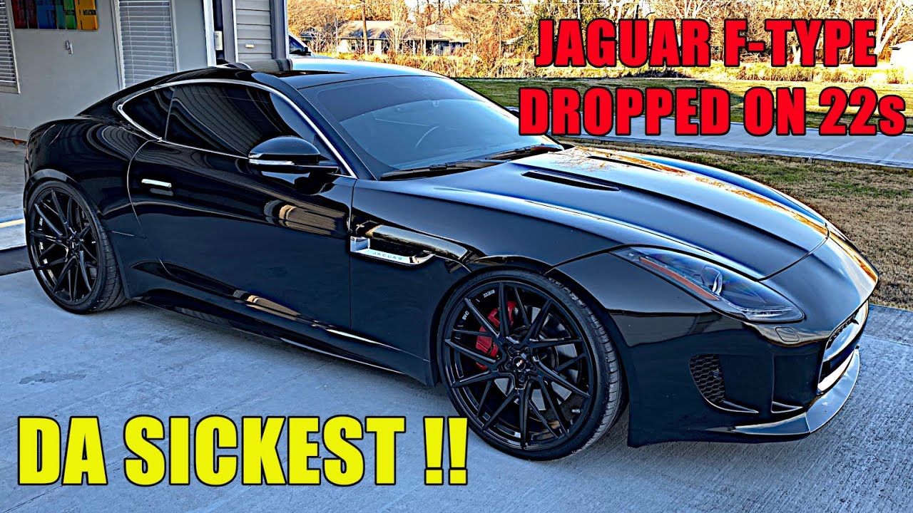 INSTALLED 22 INCH RIMS WHEELS ON THE  LOWERED JAGUAR F-TYPE R