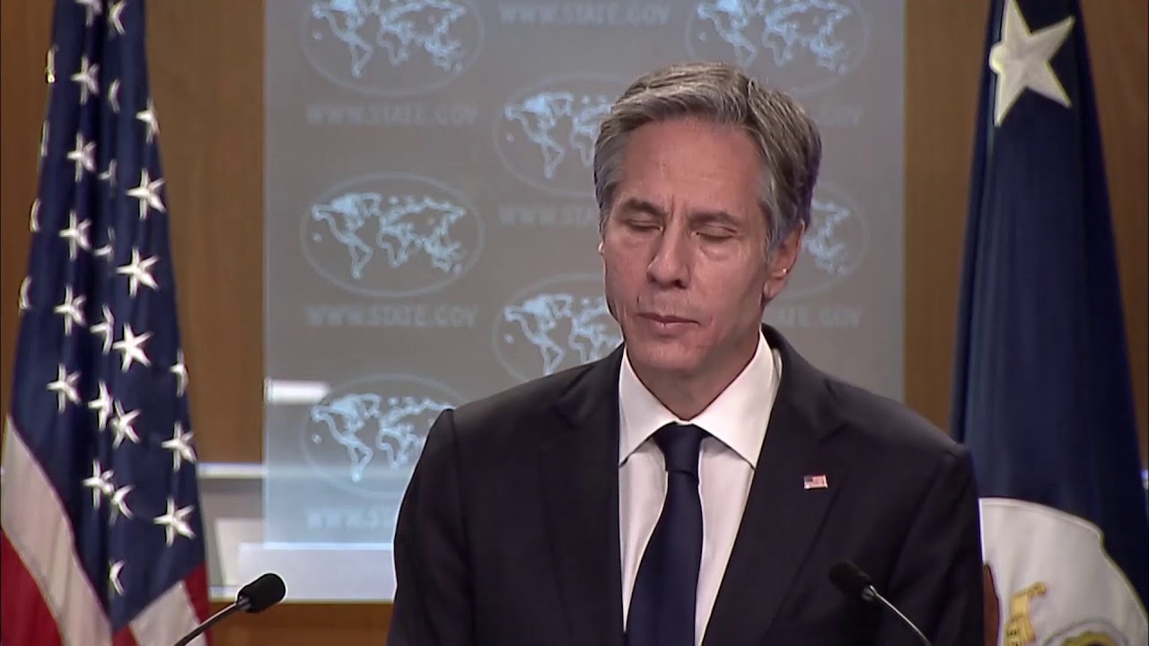 LIVE: Secretary of State Antony Blinken speaks after his first day at the State Department