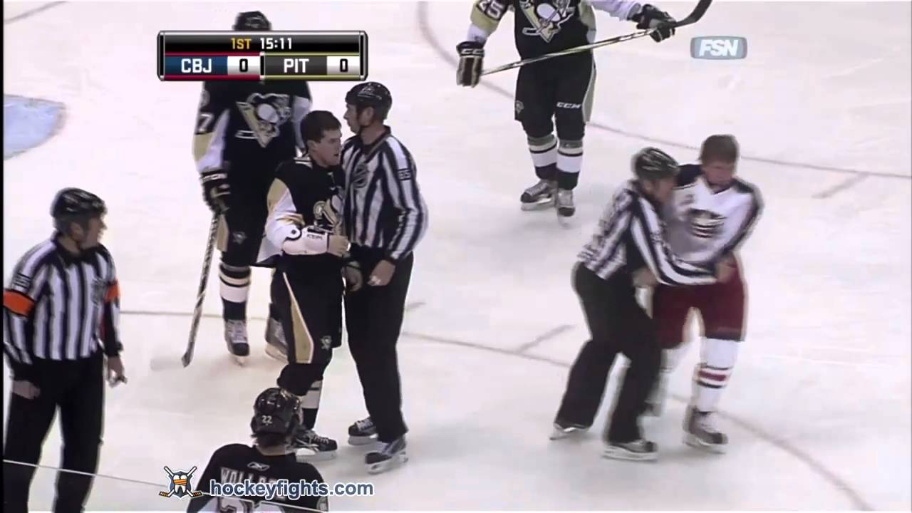 Derek Dorsett vs Ben Lovejoy Feb 8, 2011
