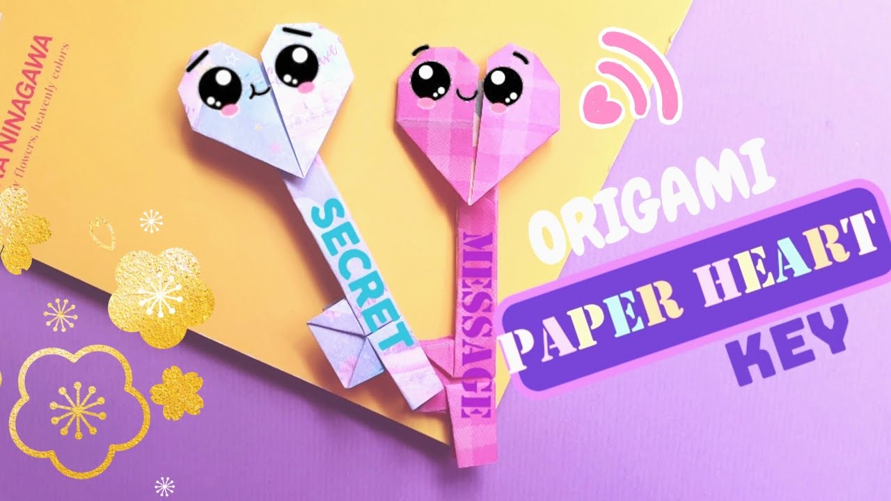 Origami Paper Heart 愛心鑰匙秘密卡❤ キーリング / ハートの鍵 “ Key Ring”Gift idea