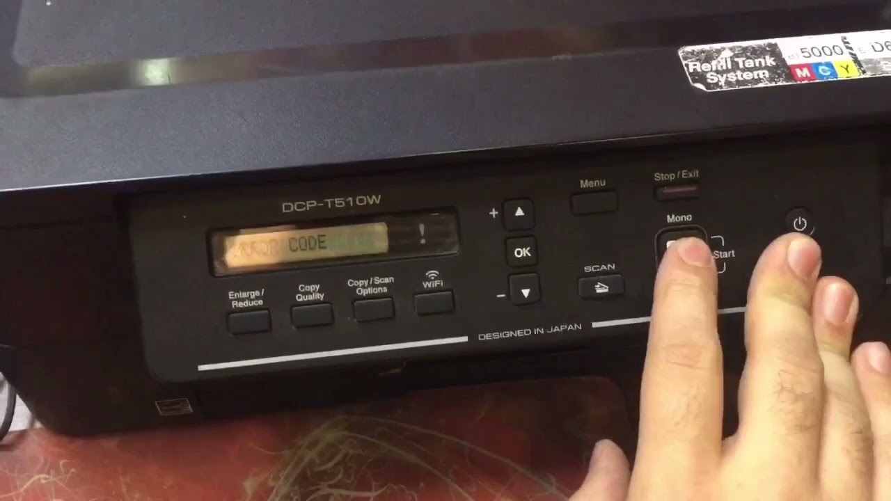 تصفير وحل مشكلة ink full box في طابعة برذر Brother T510