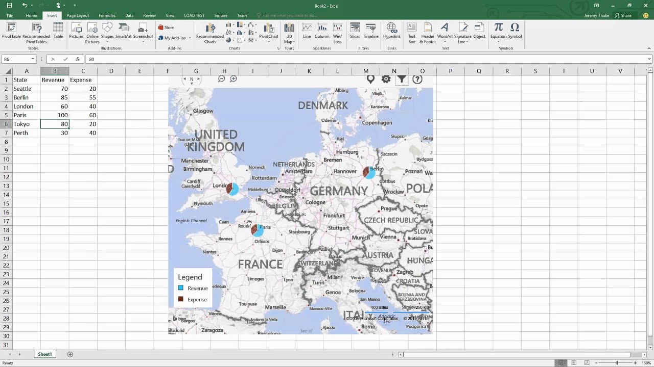Bing Maps Excel add-in demonstration