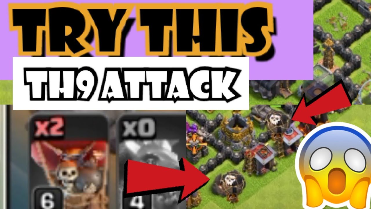 TH9 Easy 3star Attack with Dragon | TH9 Perfect Attack Tips for newbie | Dragloons Attack