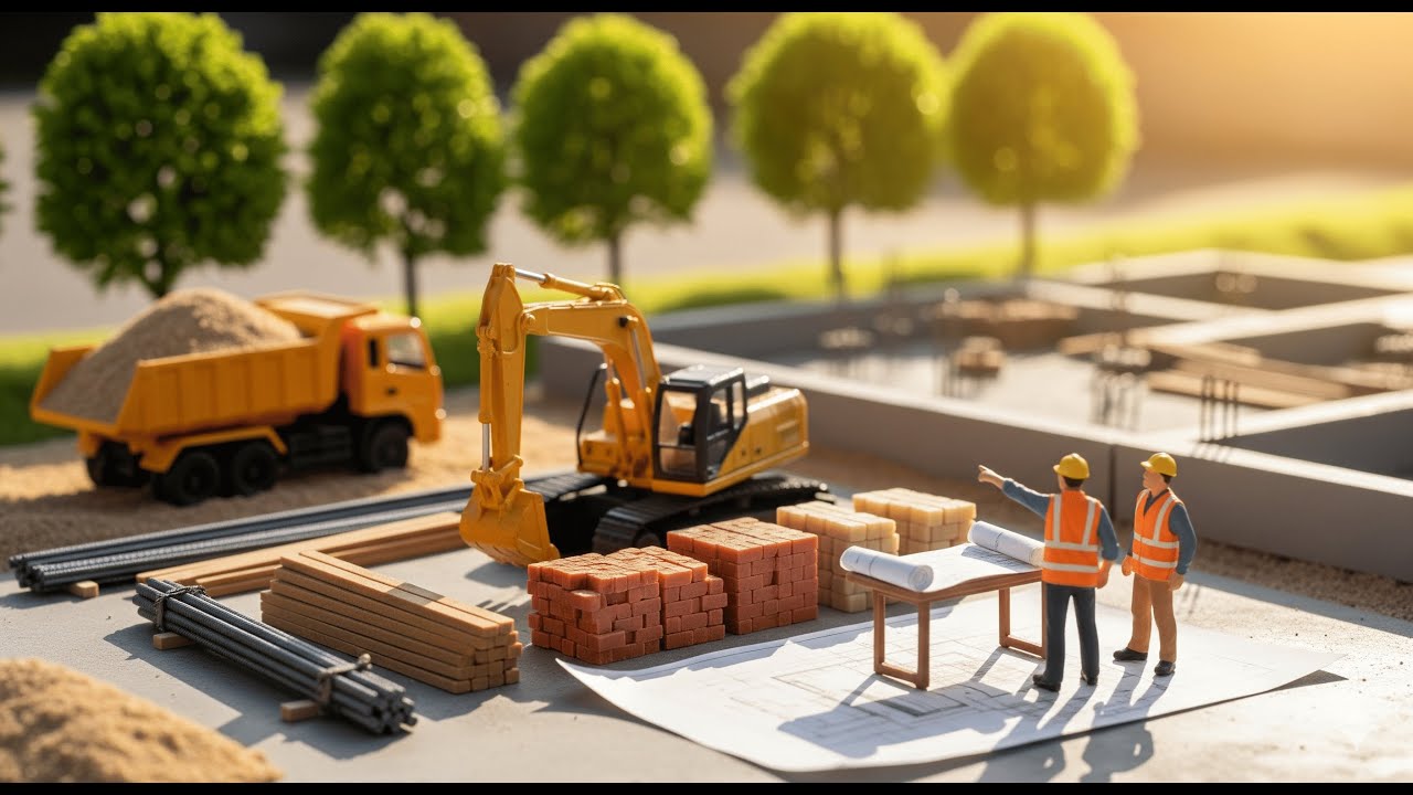 🏗️ Miniature House Construction Diorama | Realistic Morning Cinematic Build