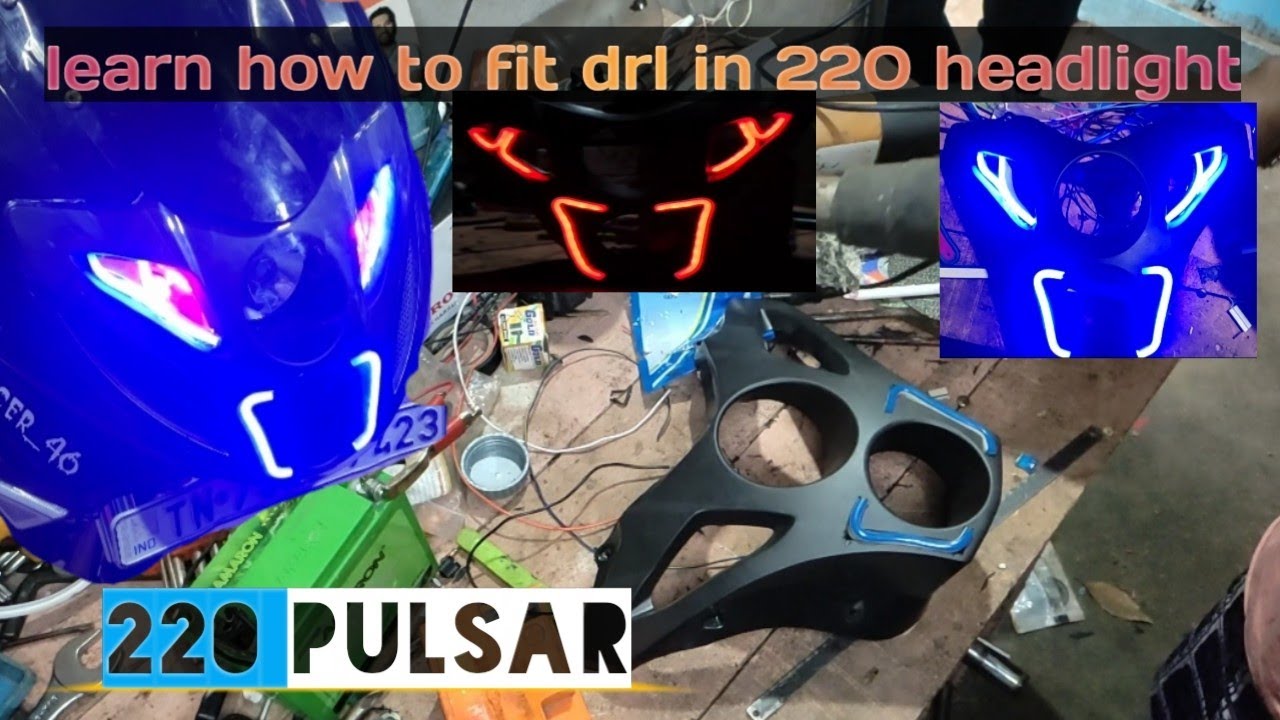 pulsar 220 drl modified /220 drl light fitting /drl light for 220 pulsar /easy method /#malayalam