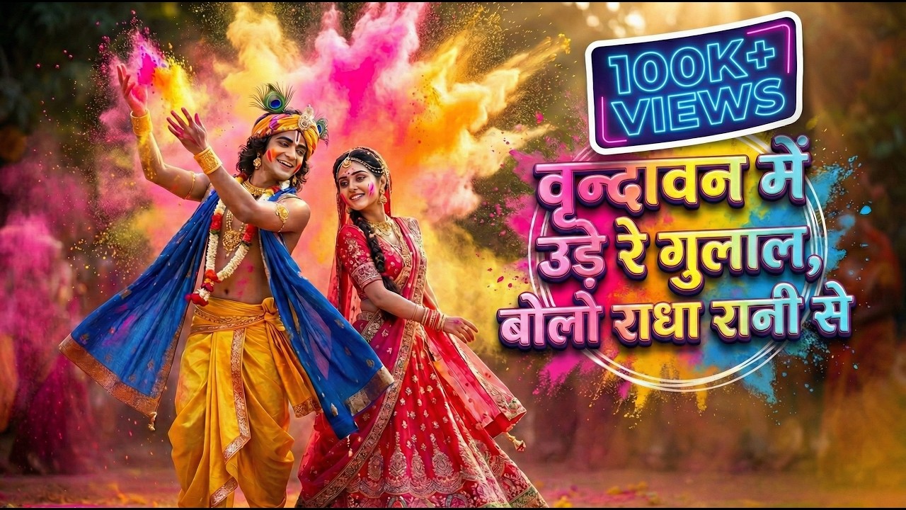 🌸 वृन्दावन में उड़े रे गुलाल | Latest Radha Krishna Holi Special 2026 #RadhaKrishna #Holi2026