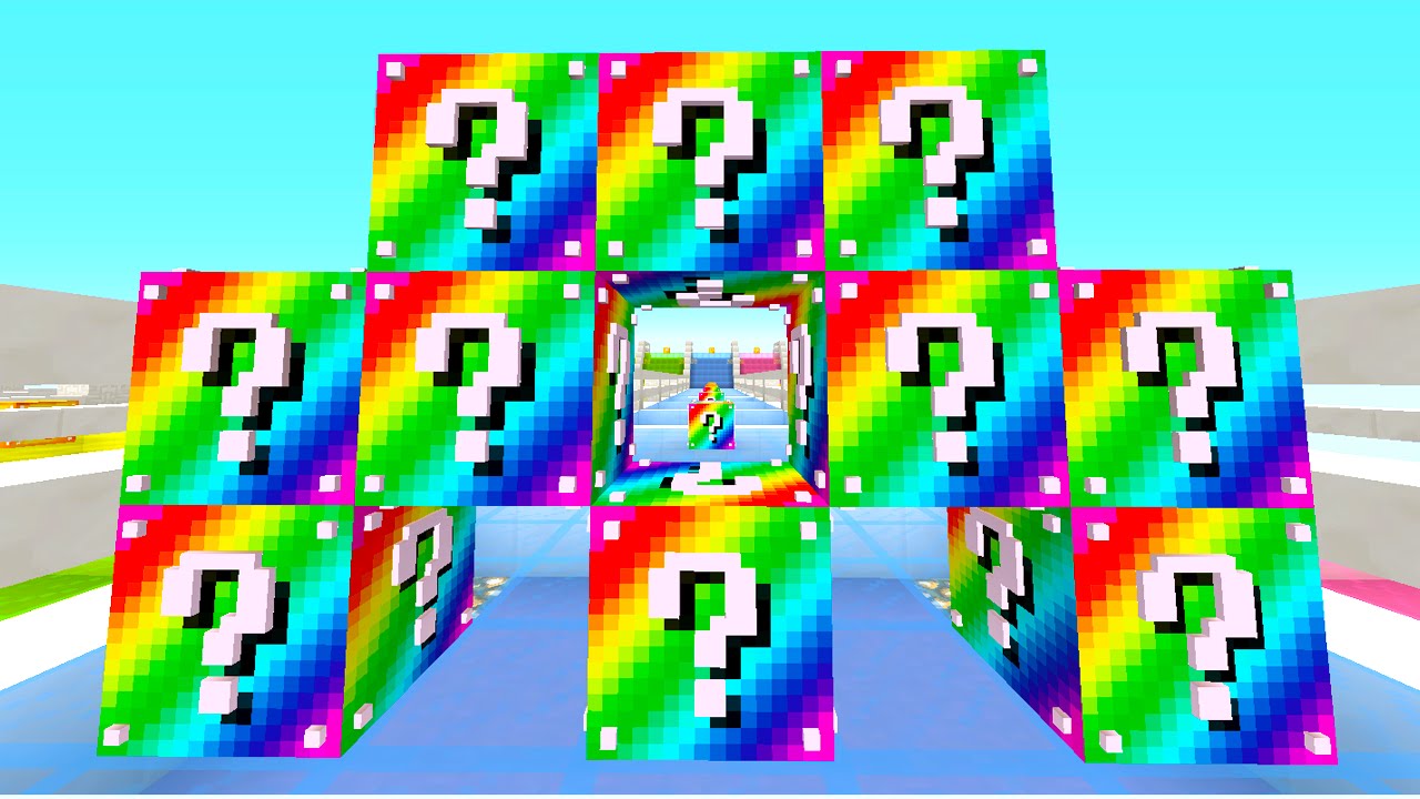Minecraft 1.8 RAINBOW LUCKY BLOCK RACE! (Lucky Block Mod) w/ The Pack!