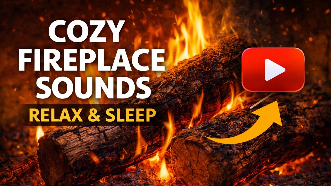 Burning Logs in the Fireplace  | Cozy Firelight (3 Hours)