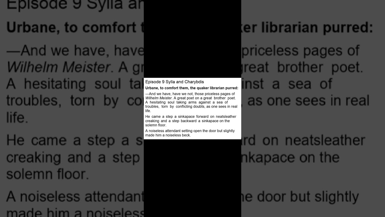Ulysses (Part 19): Book Reading, Episode 9 Sylla and Charybdis  