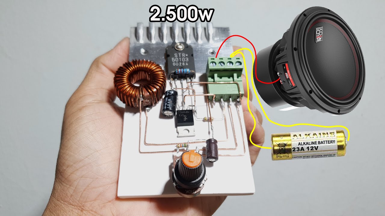 DIY powerful ultra bass amplifier using STR 50103, 32 years old