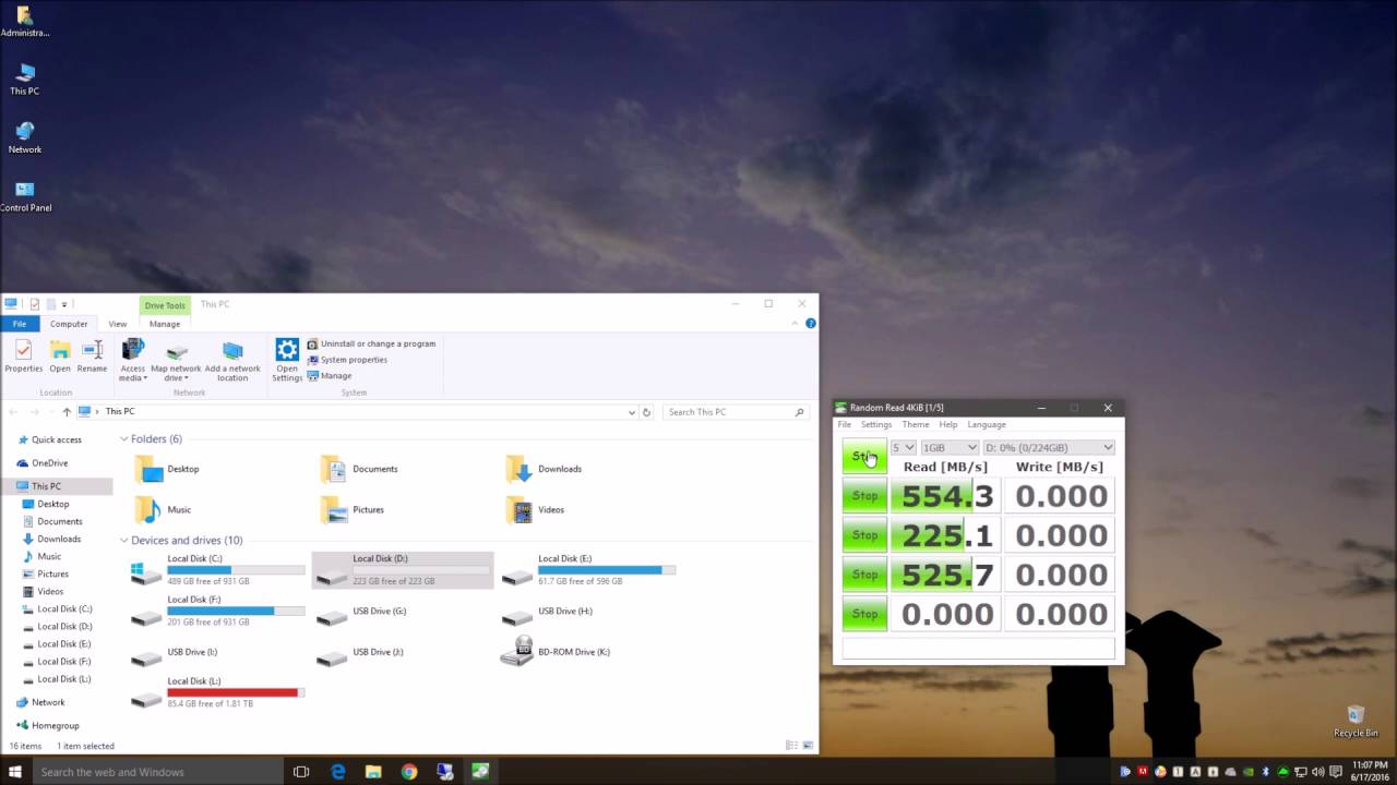 Kingston SSDNOW UV400 CrystalDiskMark benchmark