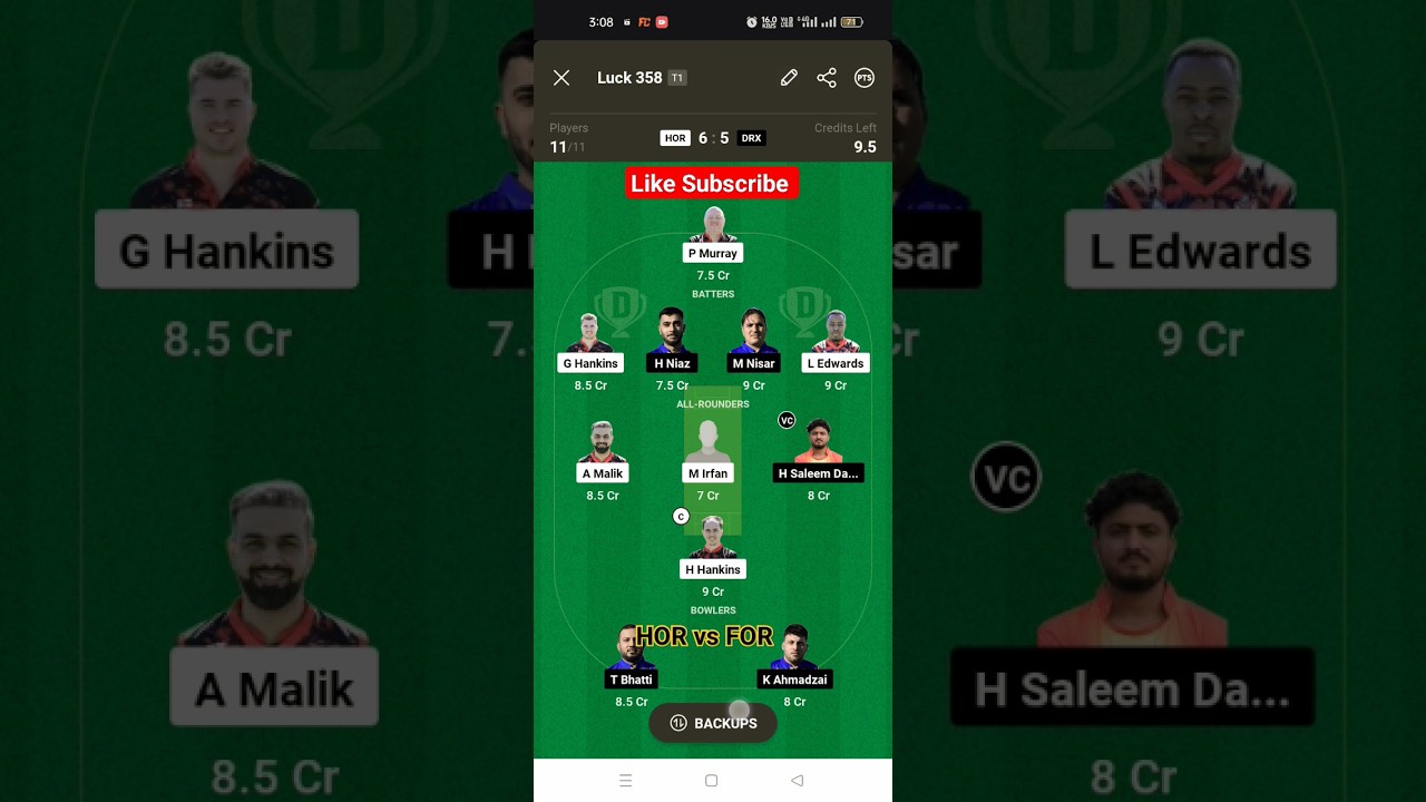 HOR vs DRX ||HOR vs DRX Dream 11 Prediction|HOR vs DRX Dream11Team|HOR vs DRX 116th Match Preview