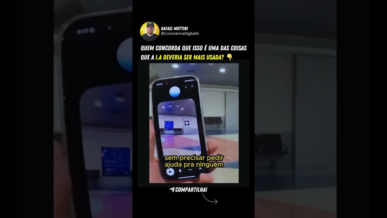 IA ajudou um deficiente visual a achar o port&atilde;o no aeroporto. #ChatGPT #IA