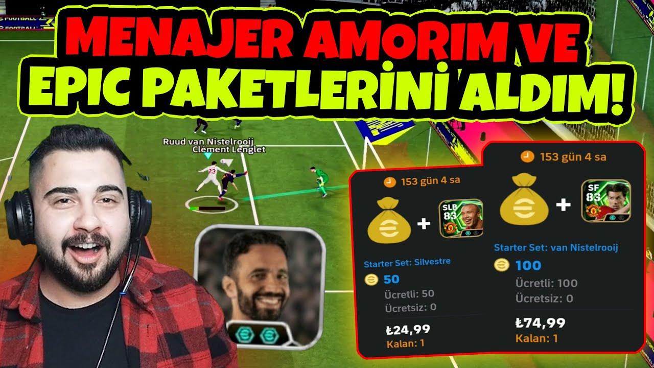 MENAJER AMORIM ve 100 TL'ye EPİK PAKETLERİNİ ALIP DENEDİM! eFootball Mobile 2026
