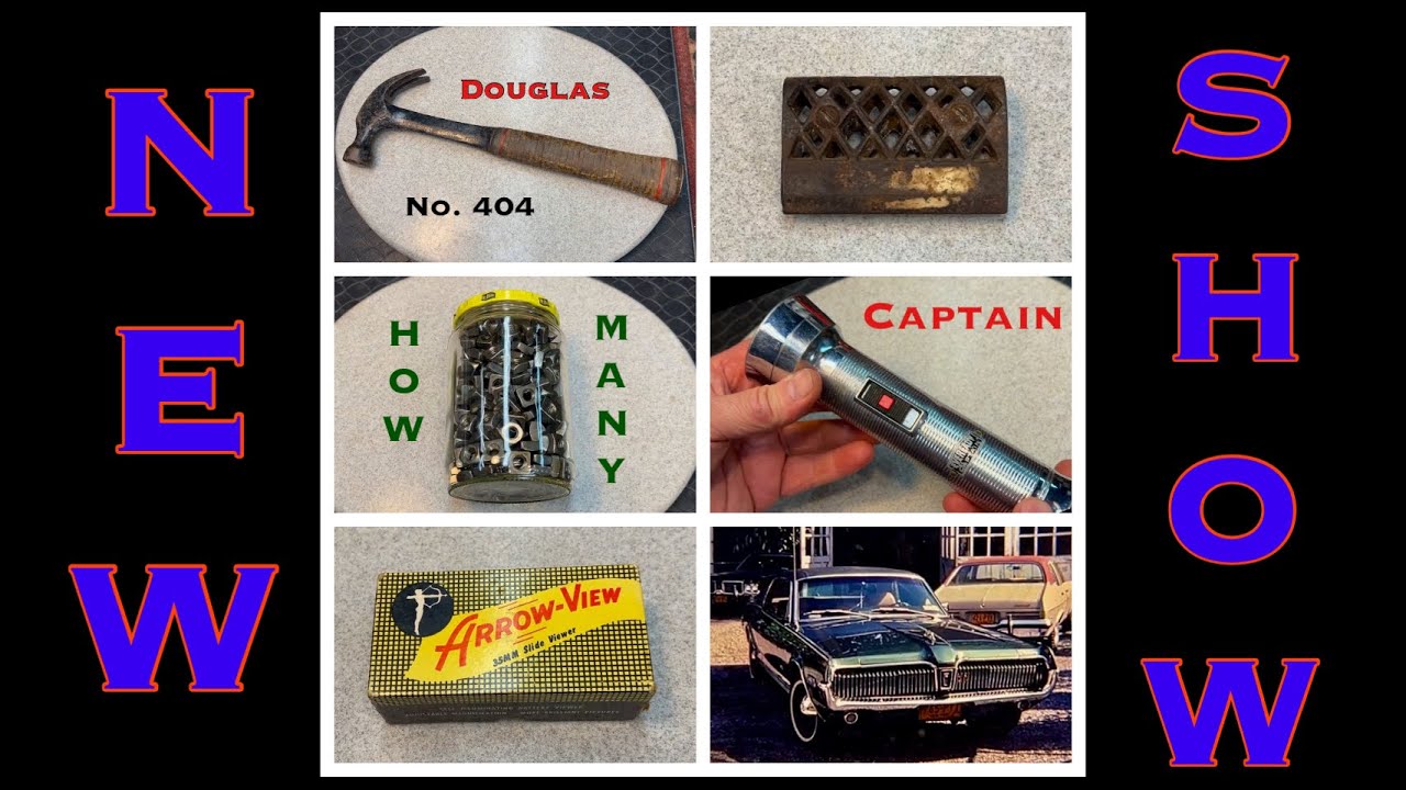 Rare Douglas #404 Hammer, Antique Skate Sharpener, Eveready Captain, Arrow-View Slide Viewer.