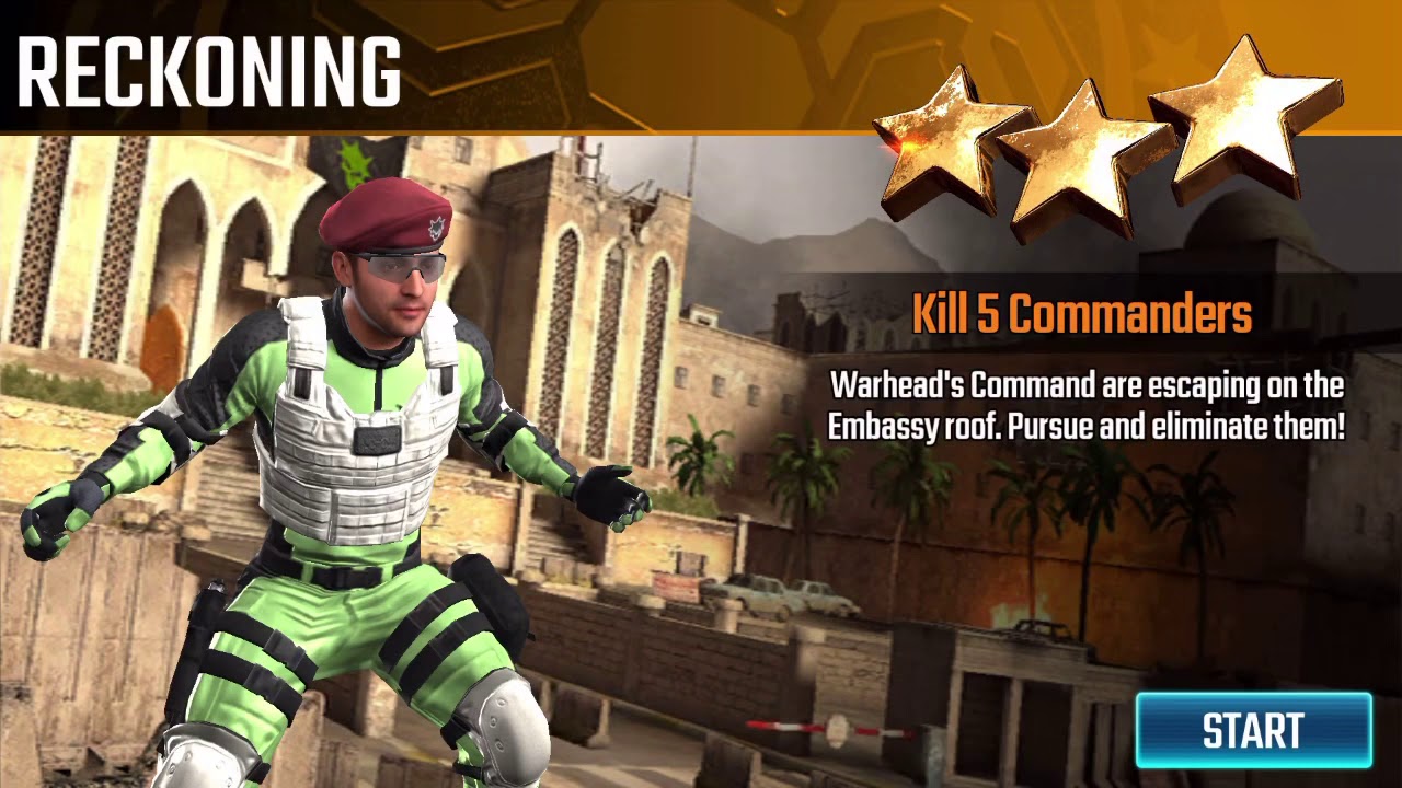 Reckoning mission #10 mg, how to get 3 stars, Sniper strike special ops