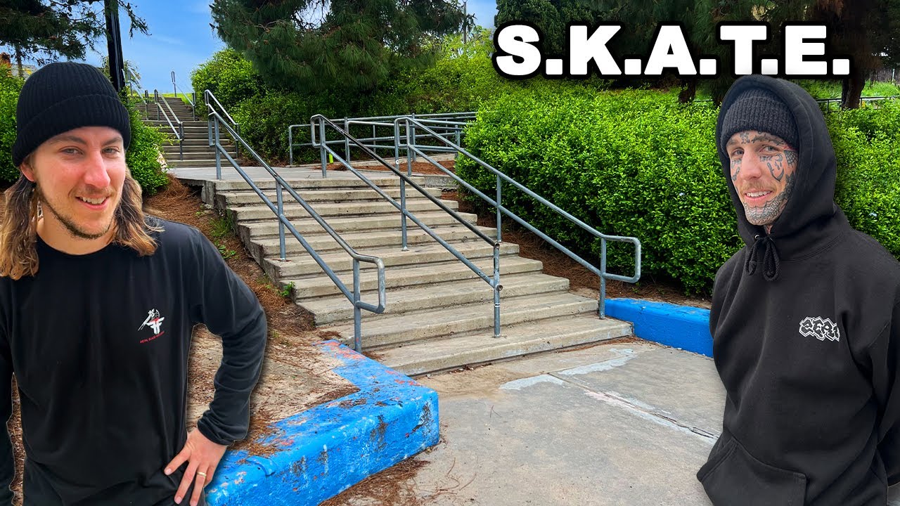 Game of Skate Down a 10 Stair!
