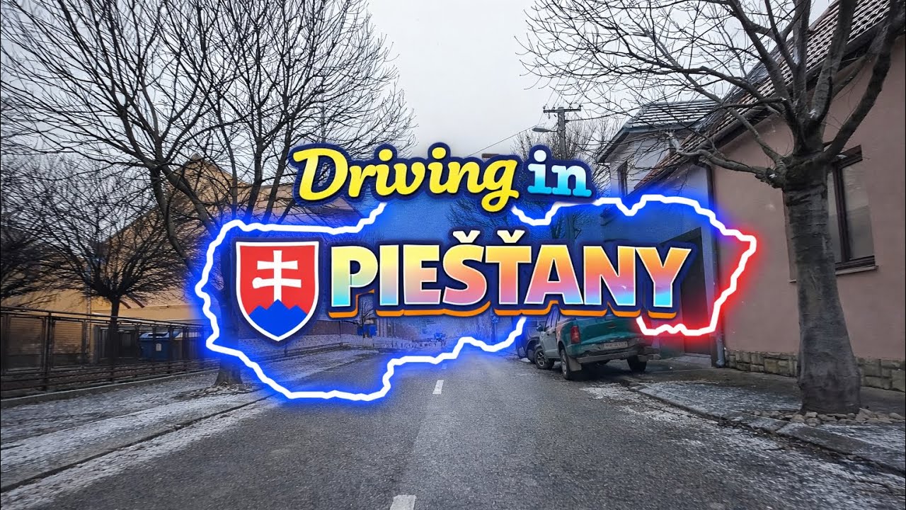 Driving in Piešťany, Slovakia - Scenic Drive - 4K Video