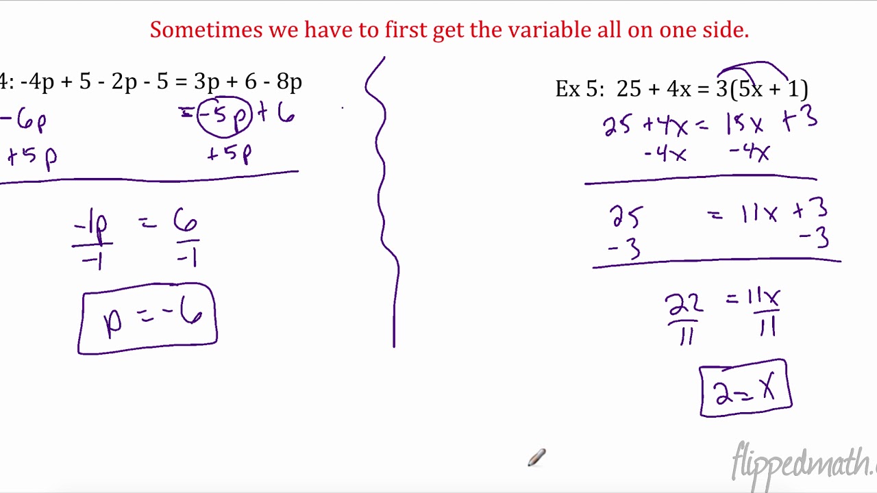 Algebra 1 2.2 Solving Equations