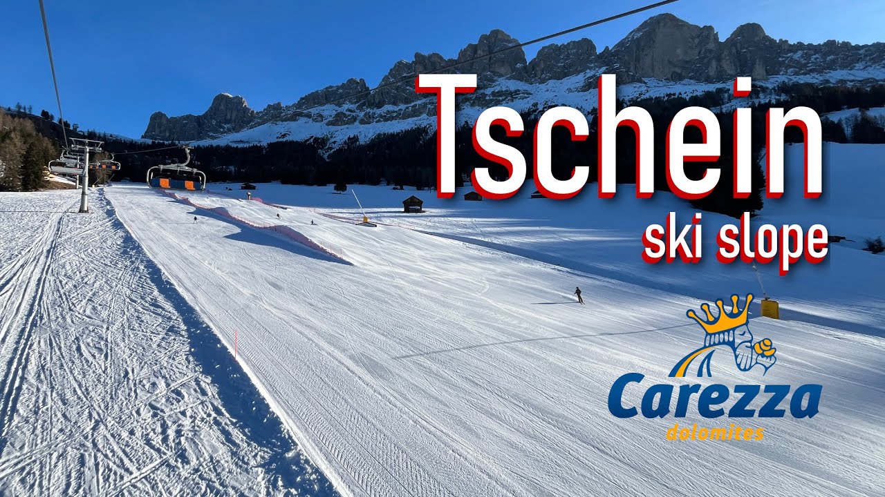 Pista Tschein: sciare al sole in tutto relax con vista Latemar #carezzaski #dolomitisuperski #skiing
