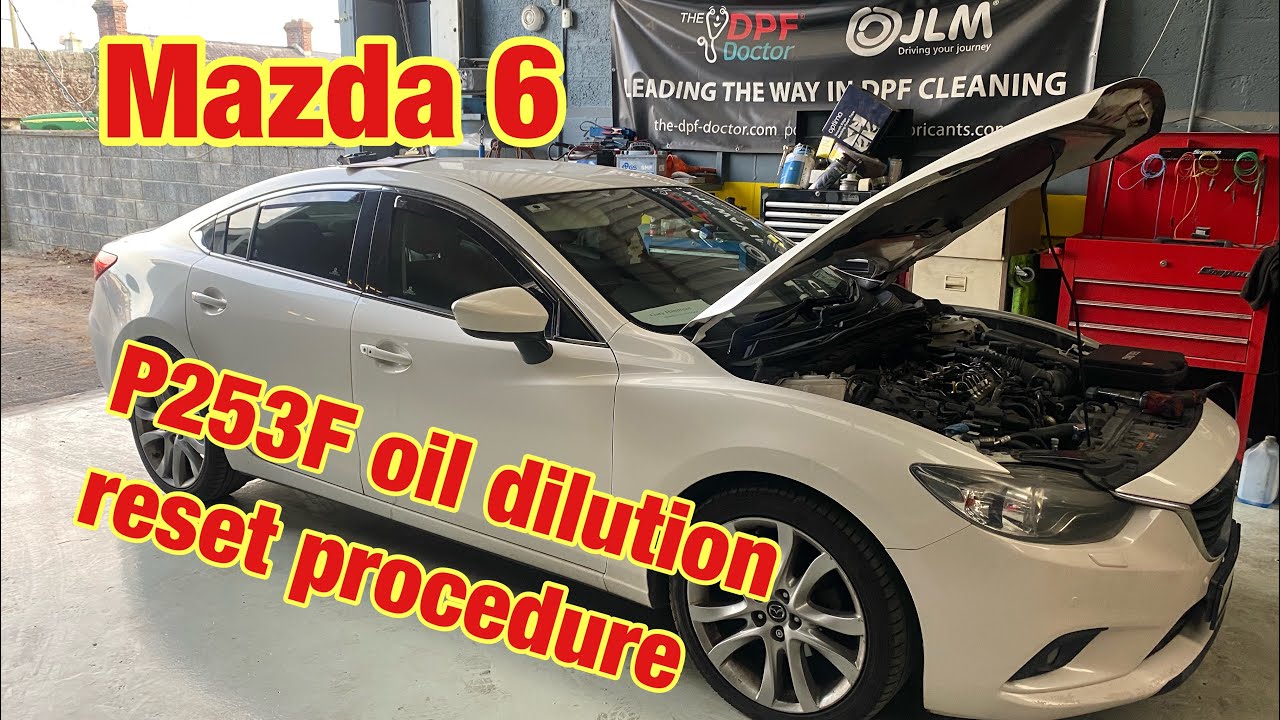 Mazda 6  oil light on  & P253F oil deterioration/dilution, reset procedure