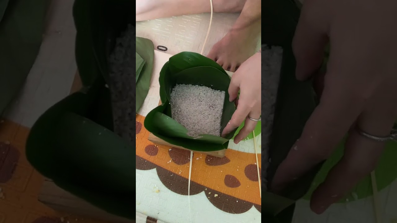 Cách gói bánh trưng bằng khuôn