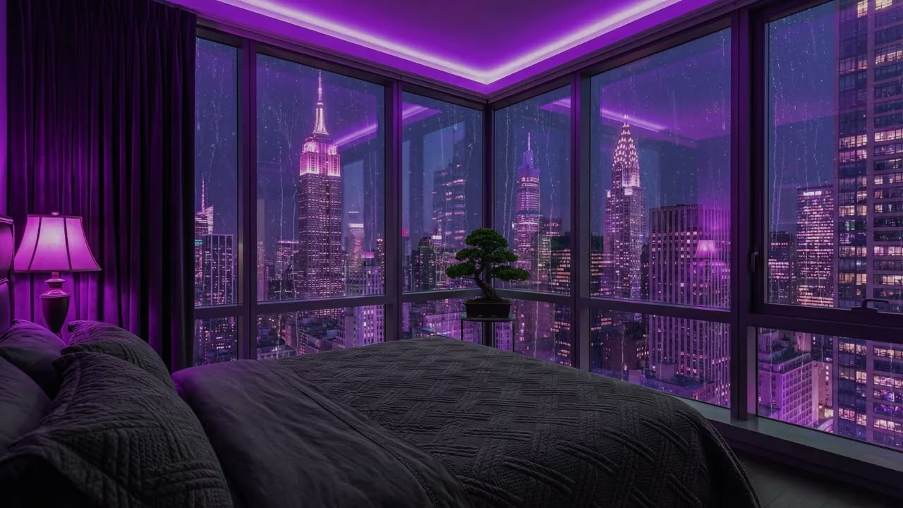 Cozy Rainy Night in New York City Ambience for Sleeping Peaceful Relaxation and Focus