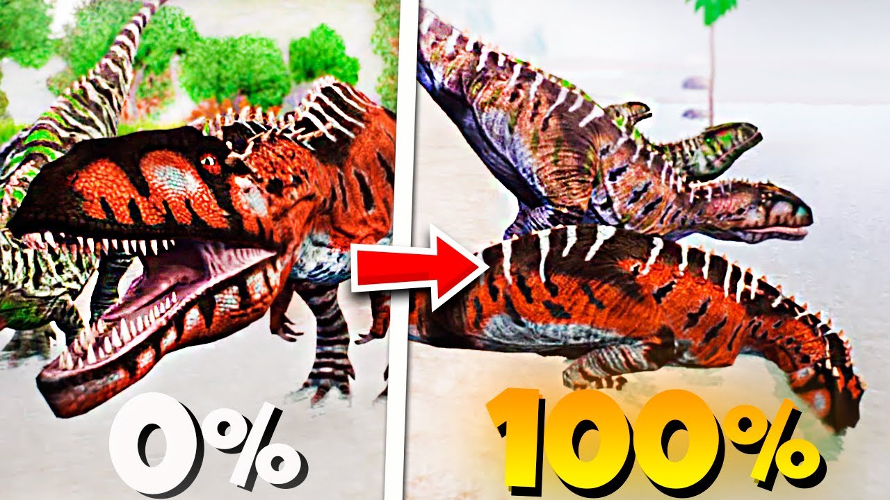A Luta ÉPICA!! SOBREVIVI DO (0 a 100%) COM O GIGANOTOSSAURO! The Cursed Isle