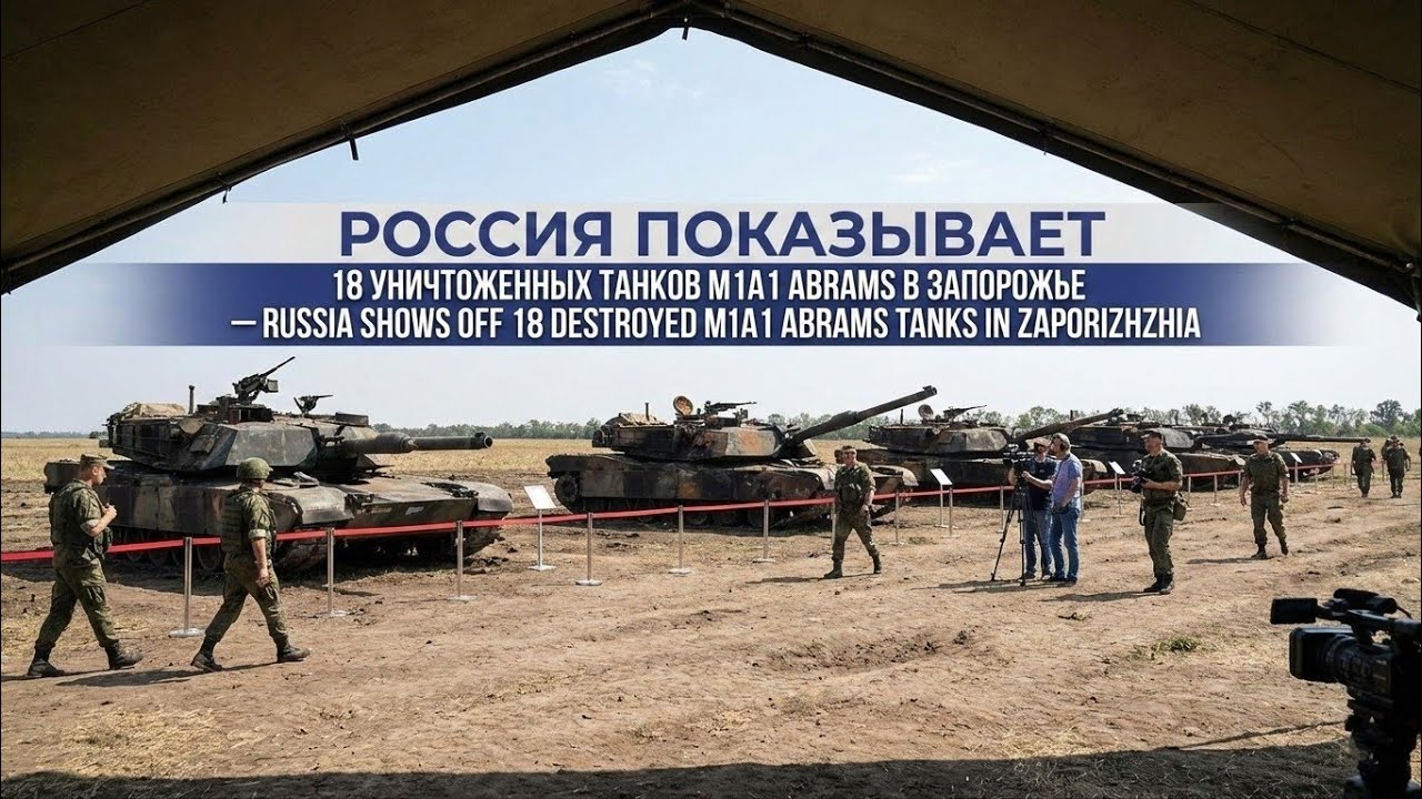 1 godzinę temu! Rosja pokazuje 18 amerykańskich czołg&oacute;w M1A1 ABRAMS, kt&oacute;re zniszczyły jej wojska |