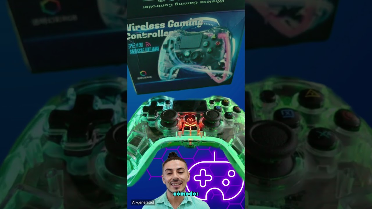 Control Inalámbrico con Luz RGB Trasparente  #consolasretro #playstation #gamer#control #gamepad