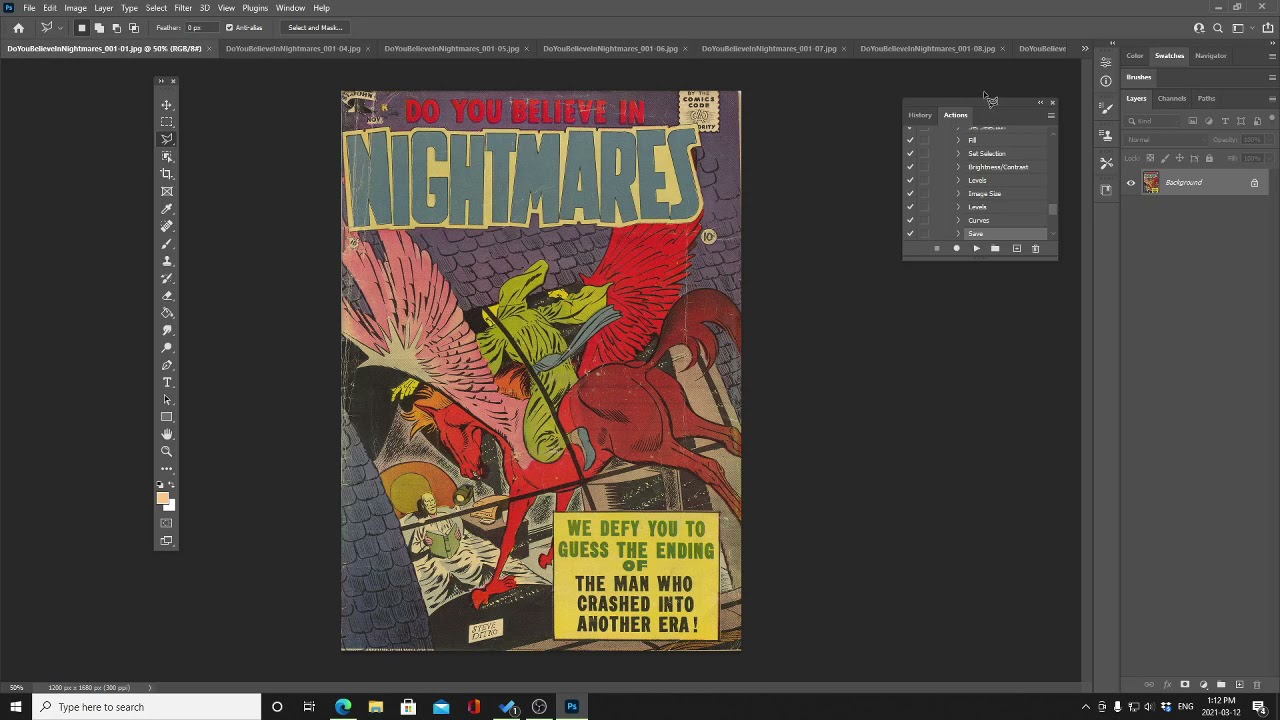 How we turn old comics into black and white line work.
