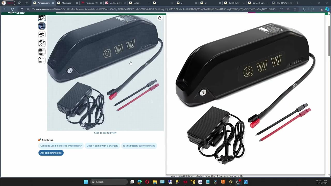 Amazon Let Another Scammer slide The QWW 52V 15AH Battery test.