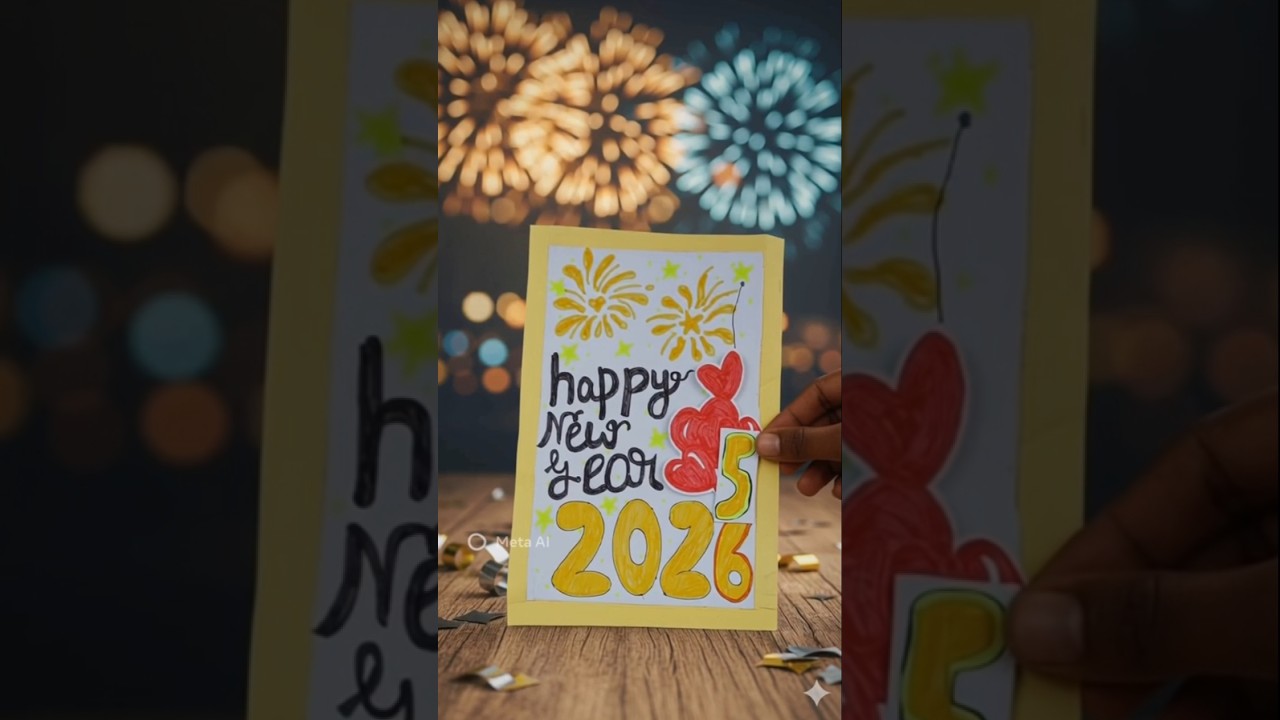 🎉 Happy New Year 2026 Card Craft | Easy DIY Paper Craft 