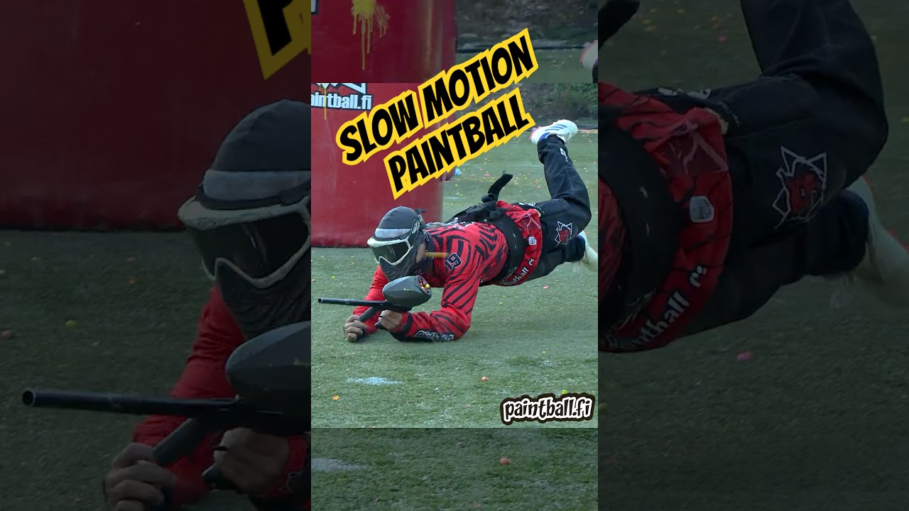 Paintball breakout to snake in slow motion 