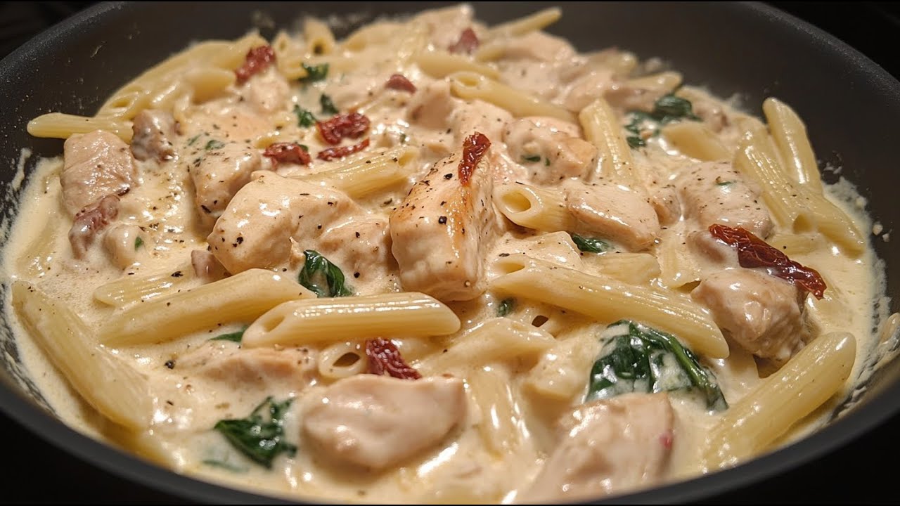 Невероятно нежная паста с курицей в густом кремовом соусе - обязательно попробуйте!