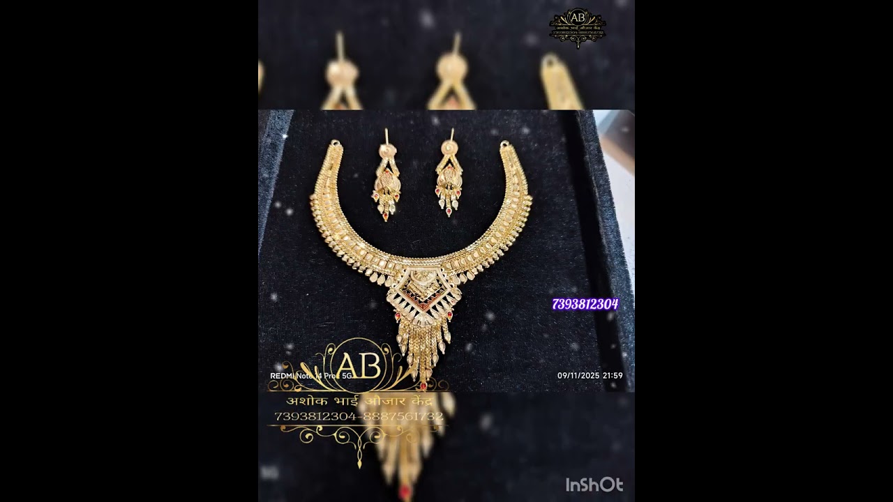 1gram gold plated polish jewellery set Haar Design neckless Rani Haar set earrings set 